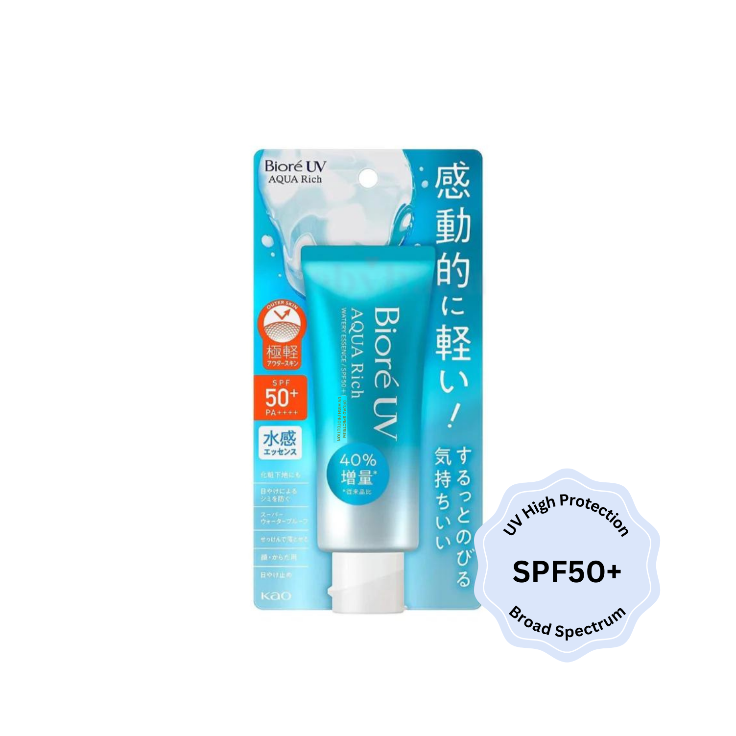 Biore UV Aqua Rich Watery Essence SPF50+ Broad Spectrum